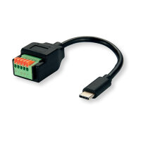 ROLINE Kabeladapter USB-Typ-C Stecker zu...