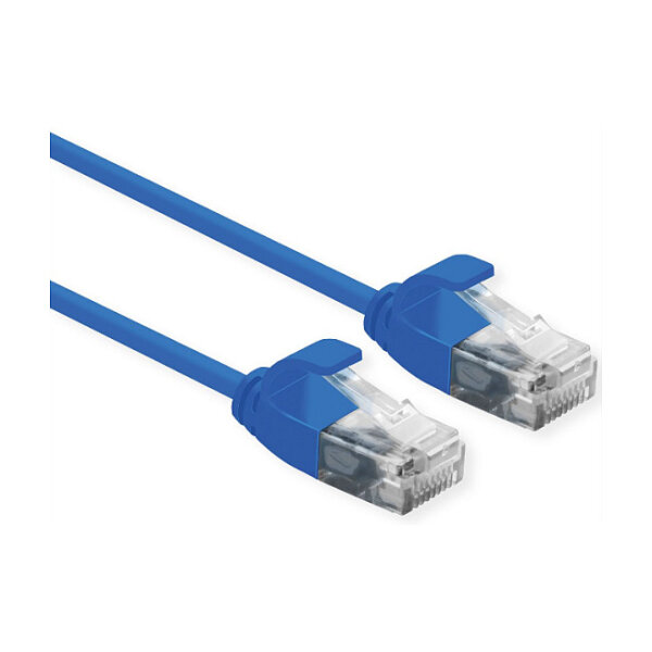 ROLINE UTP DataCenter Patchkabel Cat.6A (Class EA), LSOH, slim, blau, 0,5 m