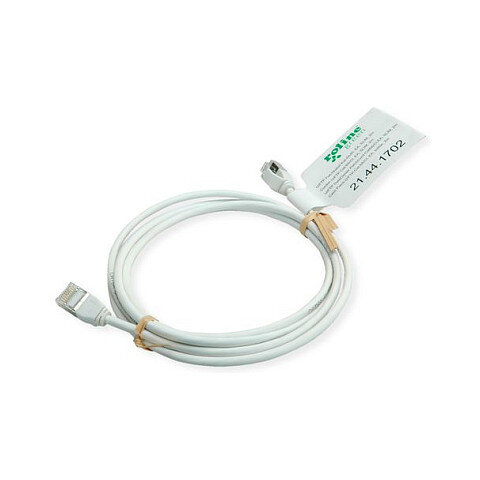 ROLINE GREEN U/FTP Patchkabel Cat.6A (Class EA), LSOH, slim, grau, 0,15 m