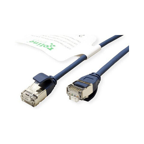 ROLINE GREEN U/FTP Patchkabel Cat.6A (Class EA), LSOH, slim, blau, 5 m