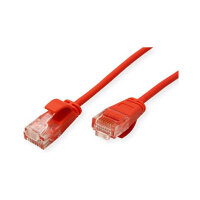 ROLINE GREEN UTP Patchkabel Cat.6A (Class EA), LSOH, slim, rot, 1 m