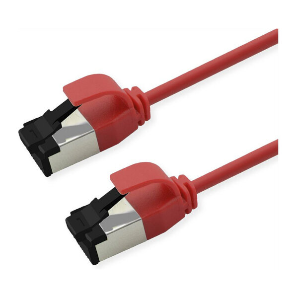 ROLINE S/FTP Patchkabel Kat.8.1, Slim, PoE, rot, 2m
