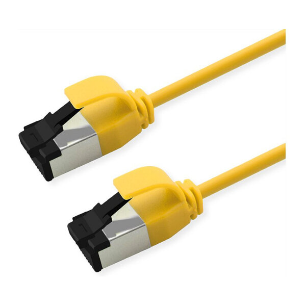 ROLINE S/FTP Patchkabel Kat.8.1, Slim, PoE, gelb, 3m