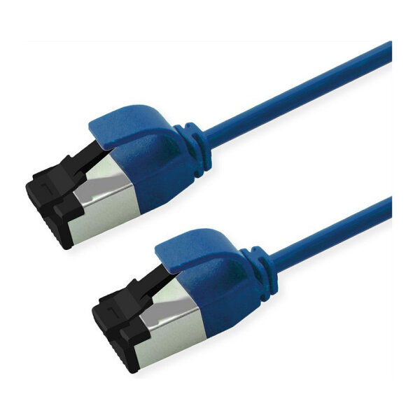 ROLINE S/FTP Patchkabel Kat.8.1, Slim, PoE, blau, 3m