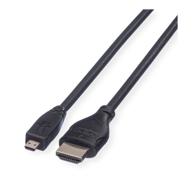 ROLINE HDMI High Speed Kabel mit Ethernet HDMI ST - Micro HDMI ST 2m