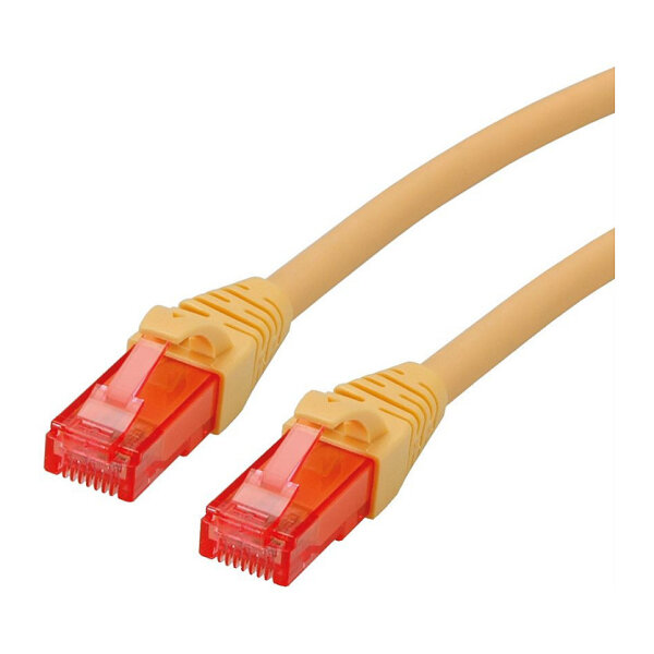 ROLINE - Patch-Kabel - RJ-45 (M) bis RJ-45 (M) - 3 m - UTP - CAT 6 - halogenfrei, geformt, verseilt - Gelb (21.15.2523)
