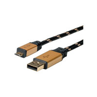 ROLINE GOLD USB 2.0 Kabel Typ A ST - Micro B ST 1,8m