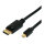 ROLINE Mini DisplayPort Kabel, v1.4, mDP - DP, ST - ST, schwarz, 1 m