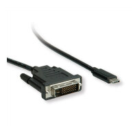 ROLINE USB Typ C - DVI Adapterkabel, ST/ST, 2 m