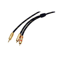 ROLINE GOLD Audio-Verbindungskabel 3,5mm Stereo - 2x Cinch, ST/ST, 10 m