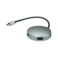 ROLINE USB 3.2 Gen 1 Hub, rund, 4fach, Typ C Anschlusskabel