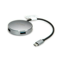 ROLINE USB 3.2 Gen 1 Hub, rund, 4fach, Typ C Anschlusskabel