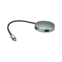 ROLINE USB 3.2 Gen 1 Hub, rund, 4fach, Typ C Anschlusskabel