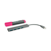 ROLINE USB 3.2 Gen 1 Hub, 4fach, Typ C Anschlusskabel