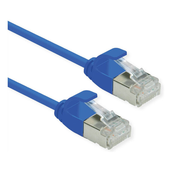 ROLINE U/FTP DataCenter Patchkabel Cat.6A (Class EA), LSOH, slim, blau, 0,5 m