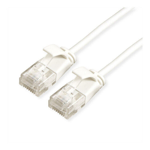 ROLINE GREEN UTP Patchkabel Cat.6A (Class EA), LSOH, slim, wei, 1 m