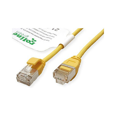 ROLINE GREEN U/FTP Patchkabel Cat.6A (Class EA), LSOH, slim, gelb, 3 m