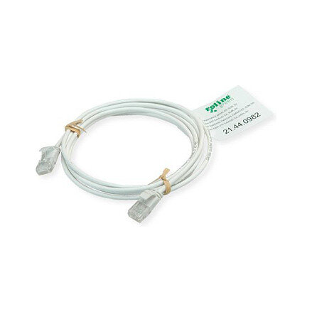 ROLINE GREEN UTP Patchkabel Cat.6A (Class EA), LSOH, slim, grau, 0,3 m