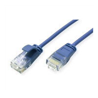 ROLINE GREEN UTP Patchkabel Cat.6A (Class EA), LSOH, slim, blau, 0,5 m