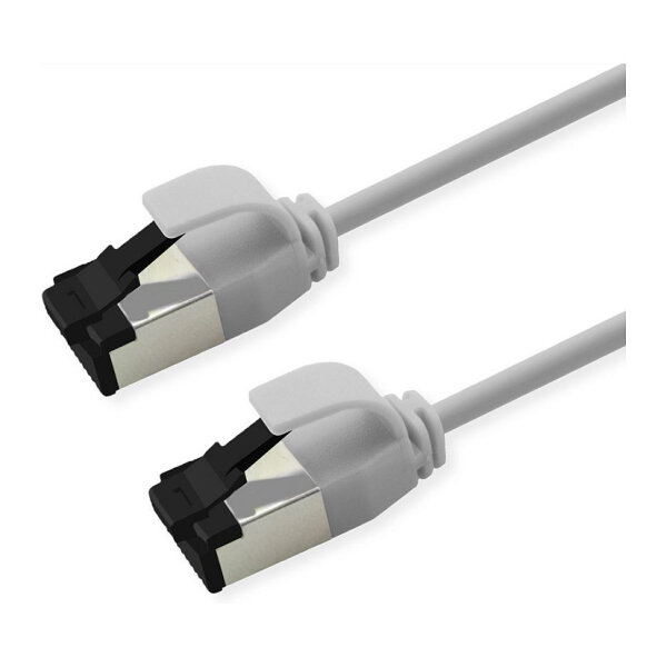 ROLINE S/FTP Patchkabel Kat.8.1, Slim, PoE, weiss, 1,5m
