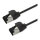 ROLINE S/FTP Patchkabel Kat.8.1, Slim, PoE, schwarz, 0,3m