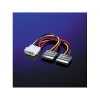 ROLINE Y-Adapterkabel 4 pol. HDD / 2x SATA 0,12m