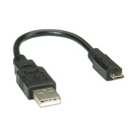 ROLINE USB 2.0 Kabel, USB A ST - Micro USB B ST, schwarz,...