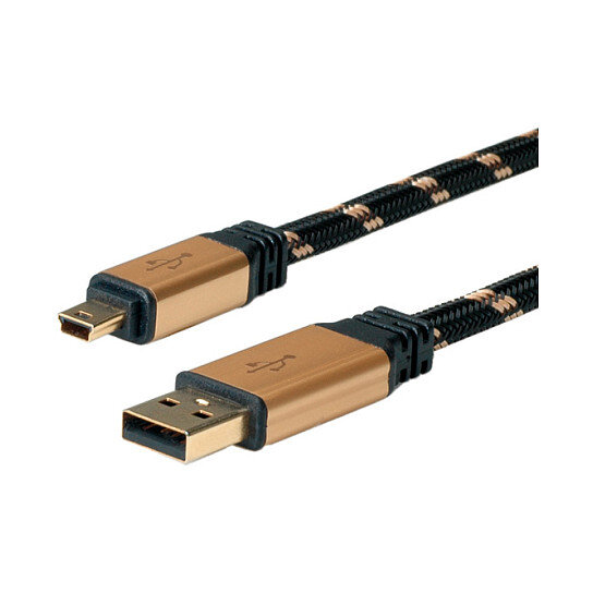 ROLINE GOLD USB 2.0 Kabel, Typ A - 5-Pin Mini, 3 m
