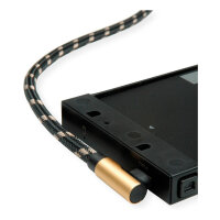 ROLINE GOLD USB 2.0 Kabel, USB A ST reversibel - USB C ST gewinkelt, 3 m