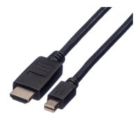 ROLINE Mini DisplayPort Kabel, Mini DP-HDTV, ST/ST, schwarz, 1,5 m