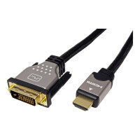 ROLINE Monitorkabel DVI (24+1) - HDMI, ST/ST, schwarz / silber, 1,5 m