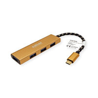 ROLINE GOLD USB 3.2 Gen 1 Hub, 4fach, Typ C Anschlusskabel