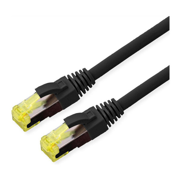 ROLINE Outdoor Patchkabel Cat.6A (Class EA) S/FTP (PiMF), Litzendraht, LSOH, schwarz, 0,3 m