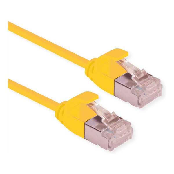 ROLINE U/FTP DataCenter Patchkabel Cat.6A (Class EA), LSOH, slim, gelb, 0,3 m