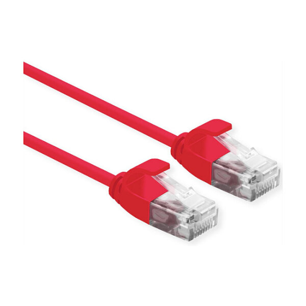 ROLINE UTP DataCenter Patchkabel Cat.6A (Class EA), LSOH, slim, rot, 0,5 m