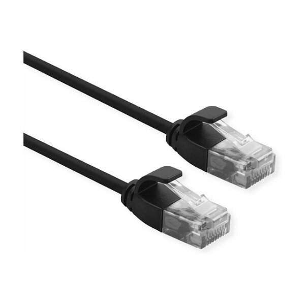 ROLINE UTP DataCenter Patchkabel Cat.6A (Class EA), LSOH, slim, schwarz, 1 m
