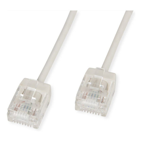 ROLINE UTP DataCenter Patchkabel Cat.6A (Class EA), LSOH, slim, extra kurzer Stecker, grau, 1,5 m