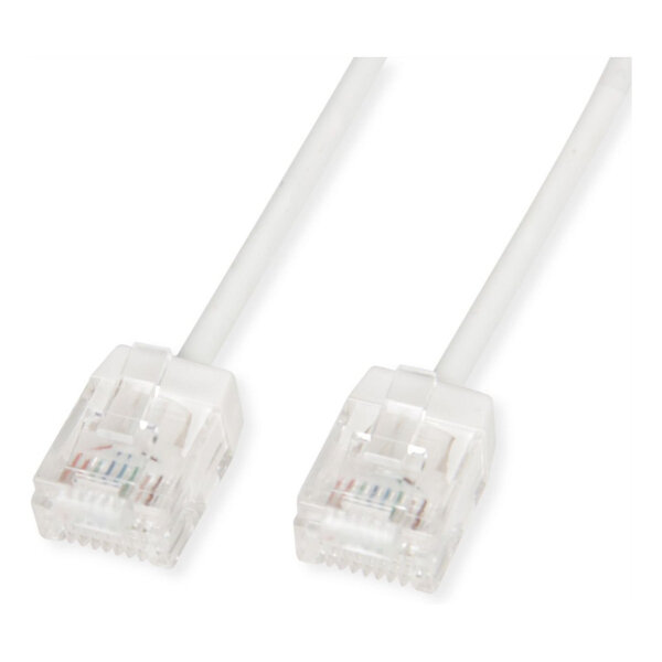 ROLINE UTP DataCenter Patchkabel Cat.6A (Class EA), LSOH, slim, extra kurzer Stecker, wei, 0,5 m