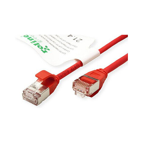 ROLINE GREEN U/FTP Patchkabel Cat.6A (Class EA), LSOH, slim, rot, 1 m
