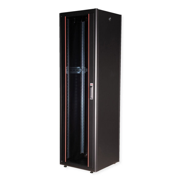 ROLINE 19-Zoll Netzwerkschrank Basic 42 HE, 600x600 BxT Glastr schwarz