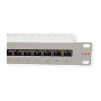 ROLINE Kat.6 Class E 48,26cm 19Zoll-Patchpanel 24P ungeschirmt grau
