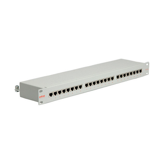 ROLINE 48,26cm 19Zoll-Patchpanel 1 HE 24 Ports Kat.5e Class D grau