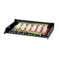 ROLINE Mini-Patchpanel, Cat.6A (Class EA), 6x RJ45, 0,5HE, geschirmt, schwarz