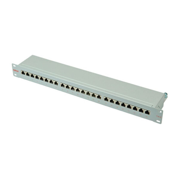 ROLINE Kat.6 Class E 48,26cm 19Zoll-Patchpanel 24P geschirmt grau