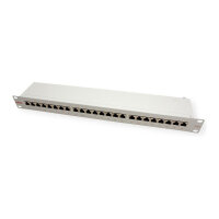 ROLINE Kat.6 Class E 48,26cm 19Zoll-Patchpanel 24P geschirmt grau