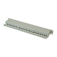 ROLINE Kat.6 Class E 48,26cm 19Zoll-Patchpanel 24P geschirmt grau