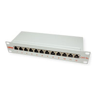 ROLINE 10-Zoll Patchpanel 12 Ports, Cat.6A (Class EA), geschirmt