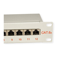 ROLINE 10-Zoll Patchpanel 12 Ports, Cat.6A (Class EA), geschirmt