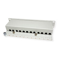 ROLINE 10-Zoll Patchpanel 12 Ports, Cat.6A (Class EA), geschirmt