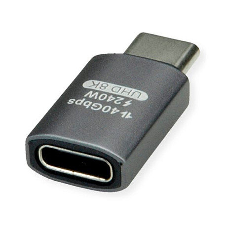 ROLINE USB4 Gen 3x2 Adapter Typ C ST/BU, Aluminium, gerade, silberfarben